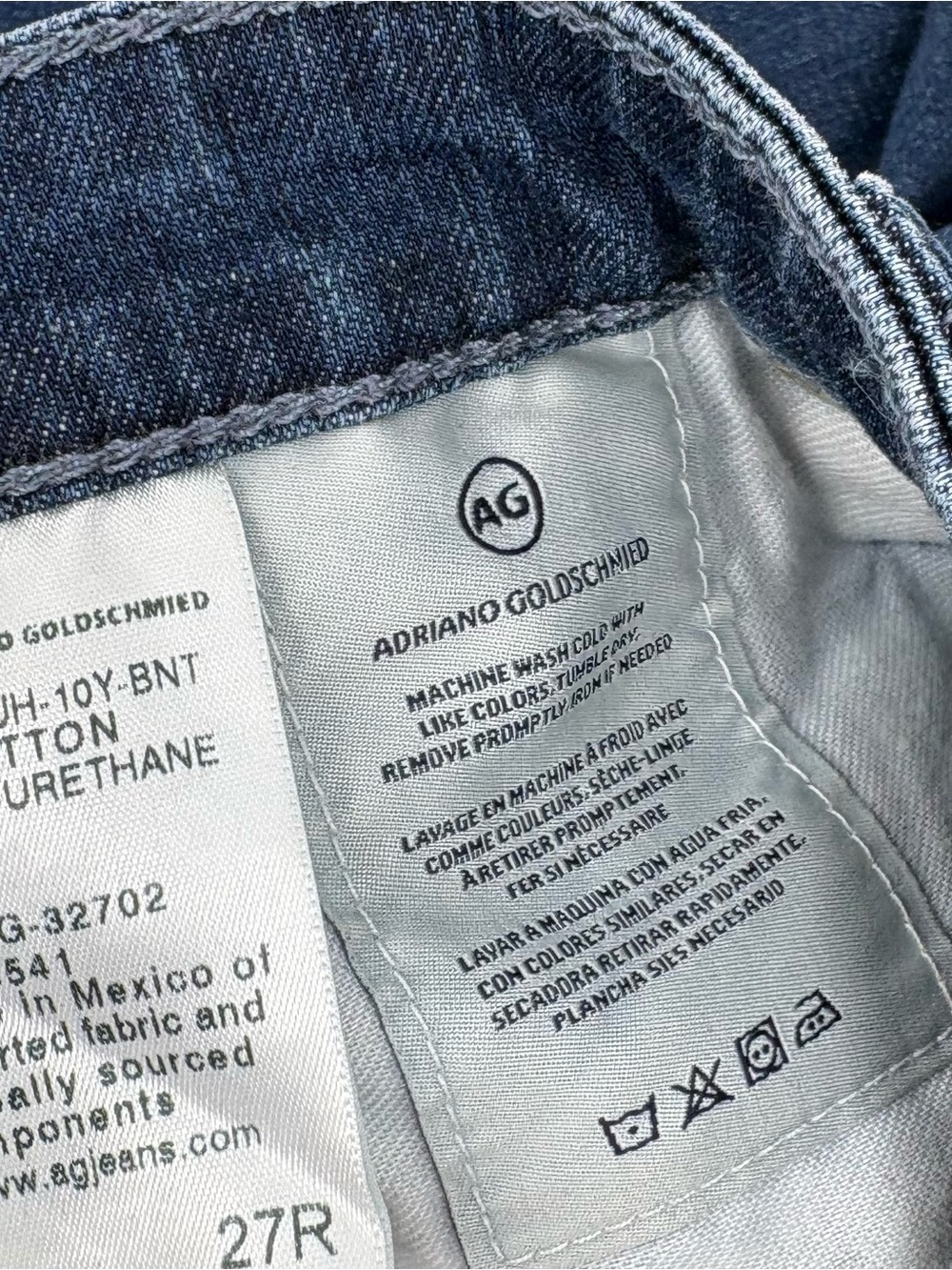 AG Adriano Goldschmied Ankle Skinny Low Rise Jean Distressed Paint Splat SZ 27 - Picture 7 of 7